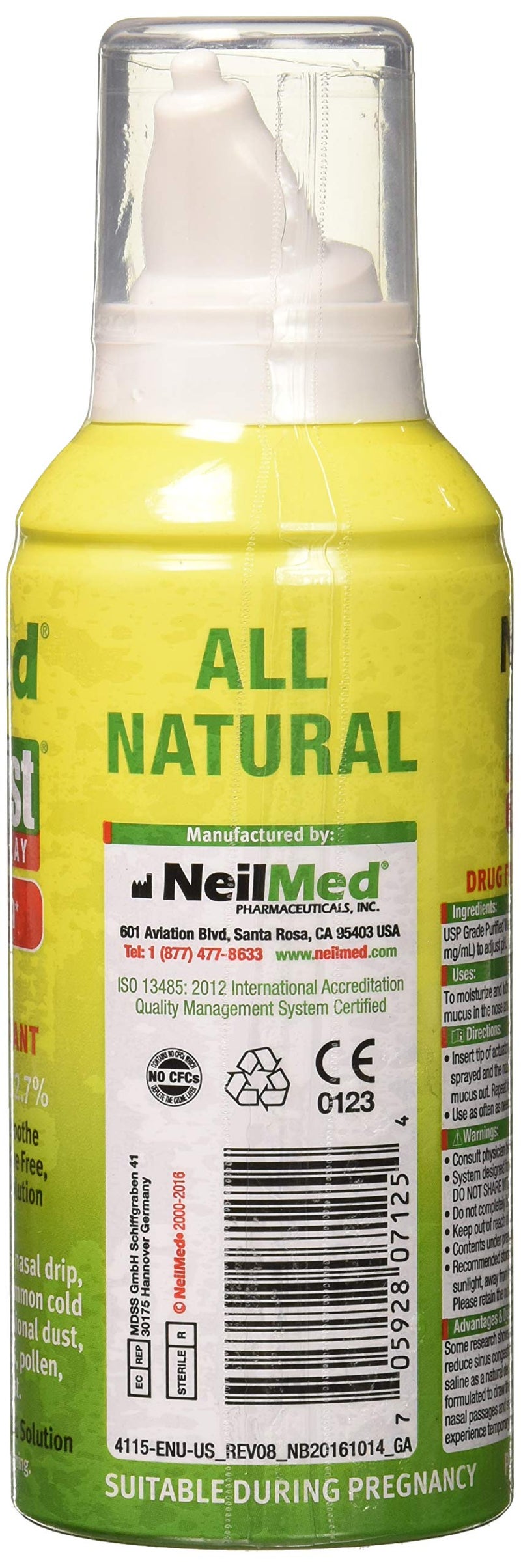 NeilMed بخاخ نيل ميد نازا ميسيت هايبرتونك قوي ملحي، أخضر 4.5 أونصة سائلة (عبوة من 1) - Image 2