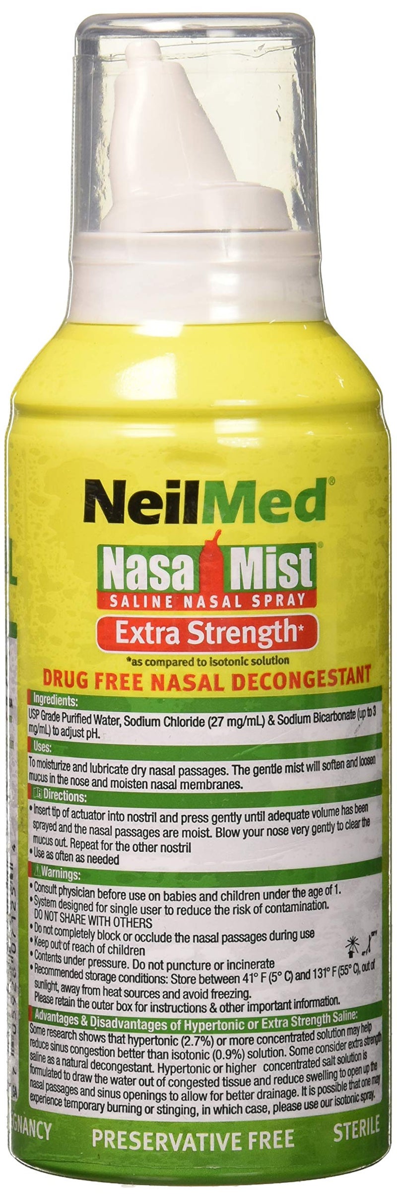 NeilMed بخاخ نيل ميد نازا ميسيت هايبرتونك قوي ملحي، أخضر 4.5 أونصة سائلة (عبوة من 1) - Image 3