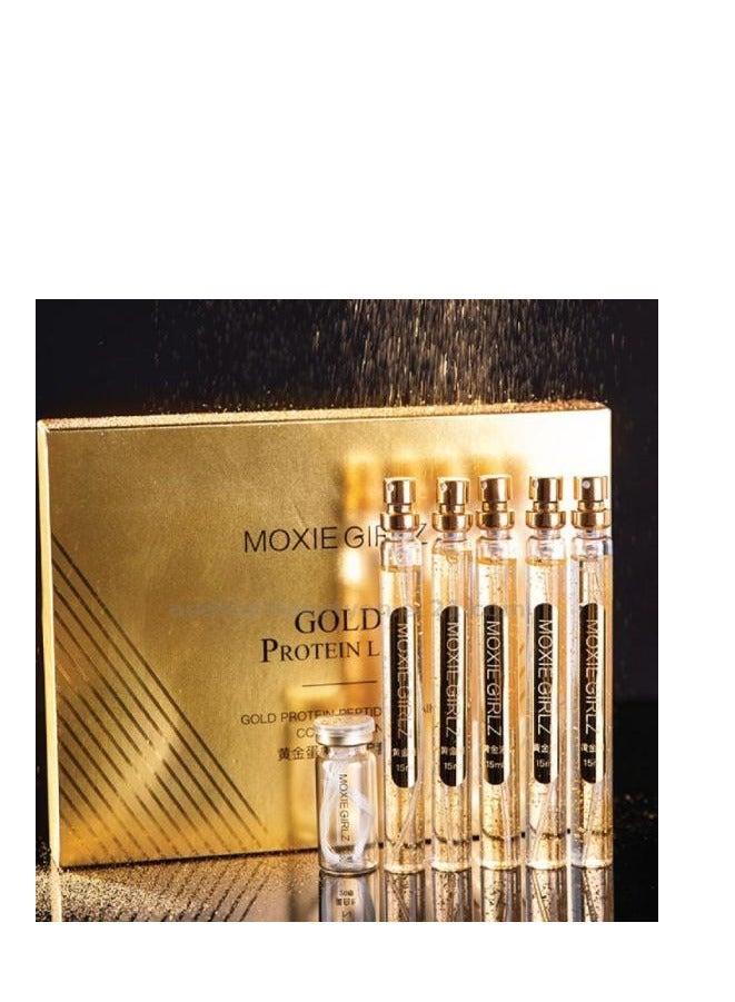 Generic Moxi Girls Golden Protein Peptide Repair Kit, 6-In-1 Hydrating, Firming, Nourishing, and Wrinkle-Reducing Set  - Image 1