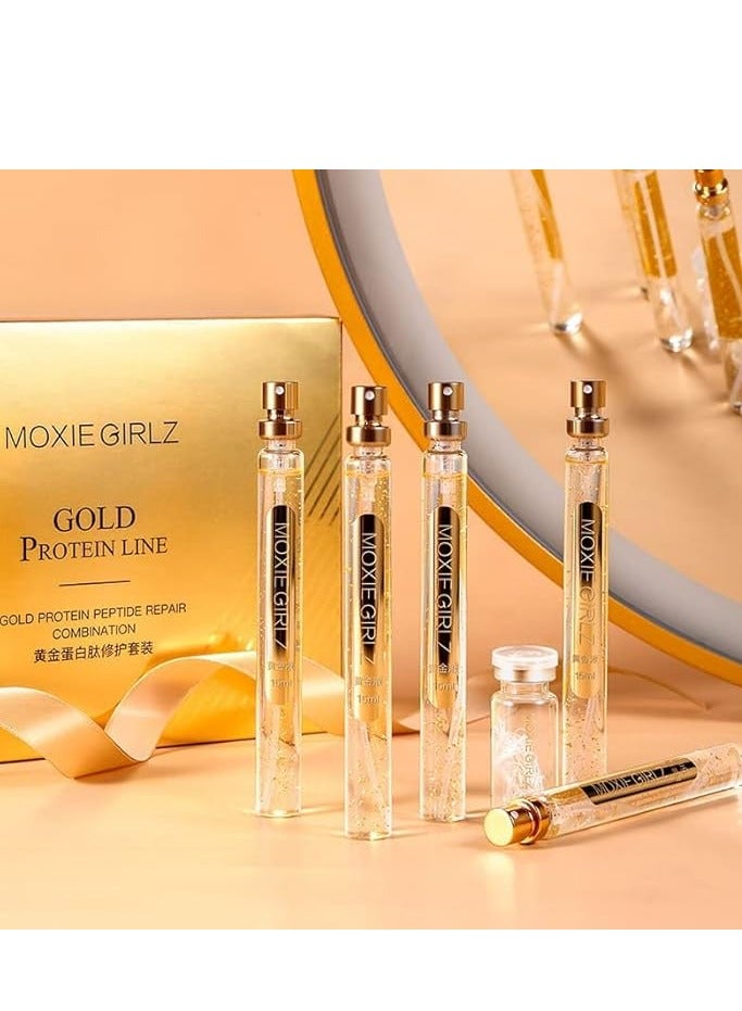 Generic Moxi Girls Golden Protein Peptide Repair Kit, 6-In-1 Hydrating, Firming, Nourishing, and Wrinkle-Reducing Set  - Image 2