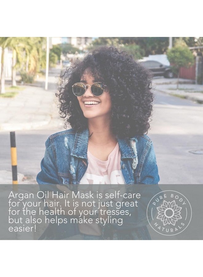 Pure Body Naturals Hair Mask, 8 Fluid Ounces - Argan Oil Deep Conditioning Treatment for Damaged Hair, Hair Growth, Curly Hair - Image 4