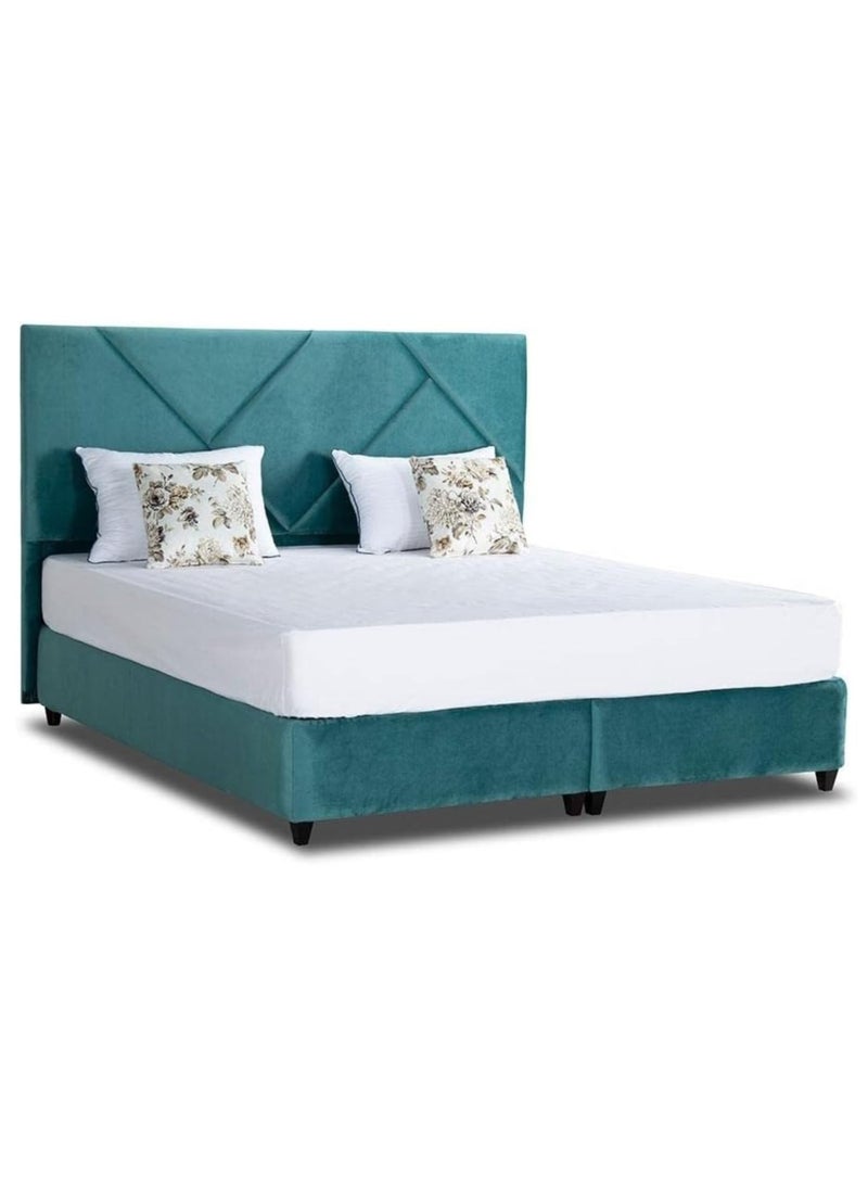 Karnak Galaxy Tufted Upholstered Velvet  King 200X200cm, Sea Green - Image 2