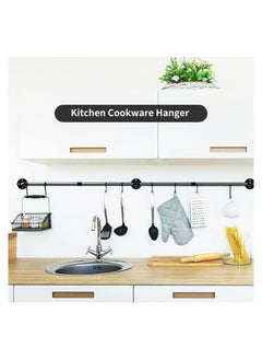 Arabest Clothes Rack Wall Mounted, Heavy Duty Iron Garment Bar with 3 S-Shaped Hooks, Industrial Pipe Garment Rack Detachable Adjustable  - Image 5