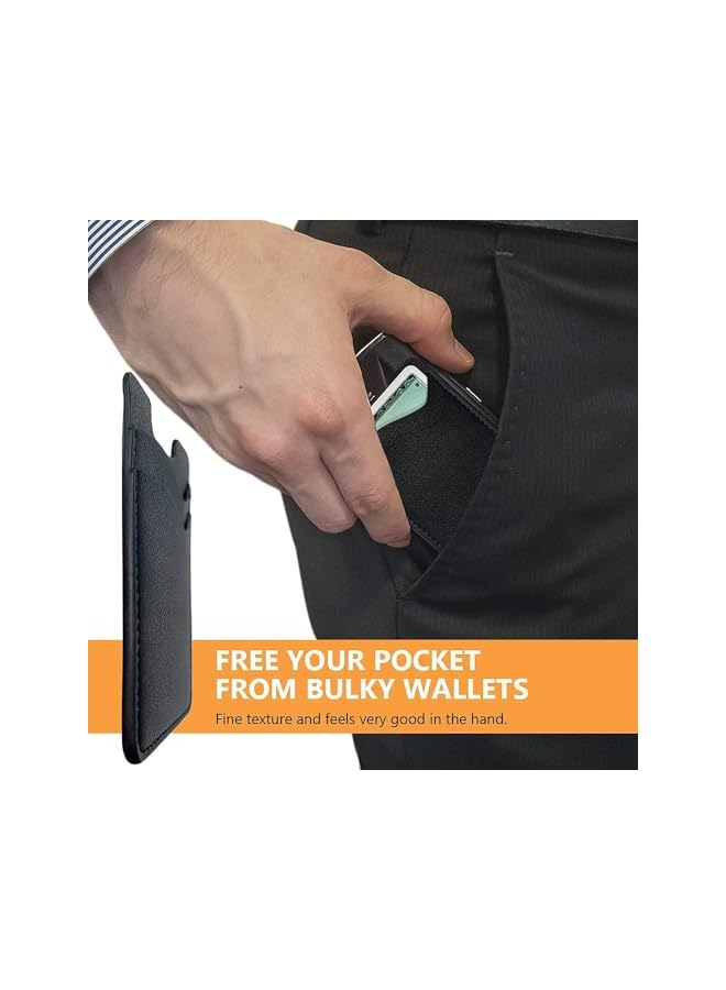 Green Tiger 2-Pack Black Leather Phone Card Holder, Stick-On Wallet for Back of Phone with Secure Adhesive, Credit Card and ID Holder Compatible with iPhone, Samsung and Most Smartphone Models - Image 3