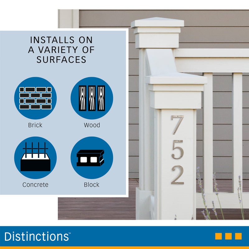 Hillman Distinctions by Hillman 843320 4-Inch Brushed Nickel Flush-Mount House Number 0 - Image 4