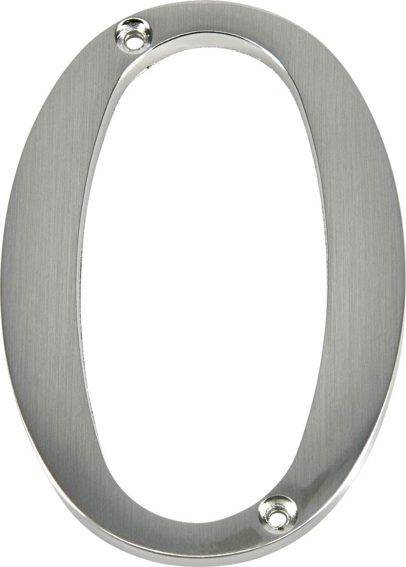 Hillman Distinctions by Hillman 843320 4-Inch Brushed Nickel Flush-Mount House Number 0 - Image 1