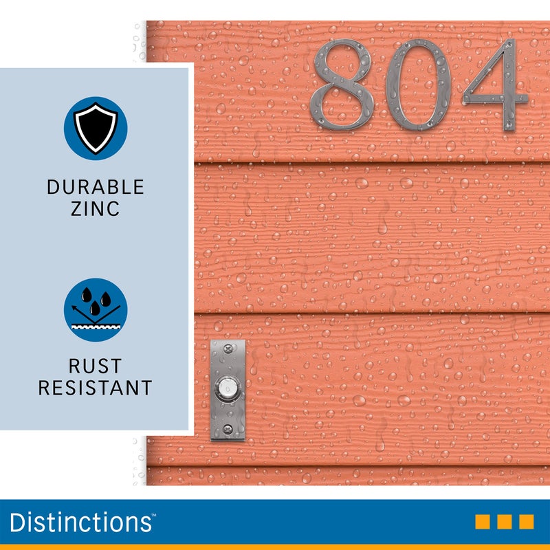 Hillman Distinctions by Hillman 843320 4-Inch Brushed Nickel Flush-Mount House Number 0 - Image 5