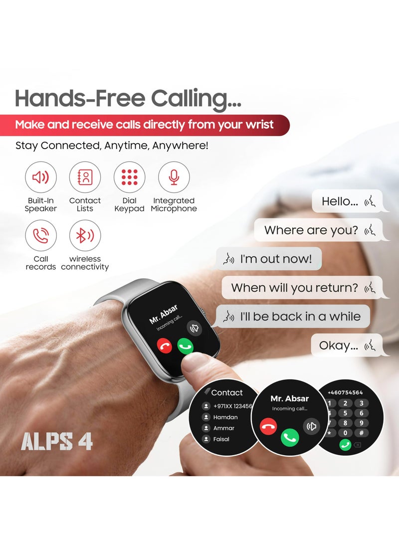 SWISS MILITARY Swiss Military ALPS4 – Advanced Smartwatch with AMOLED Screen, Call Function, Fitness Tracker, Wireless Charging & 7-Day Battery - Gray  - Image 4