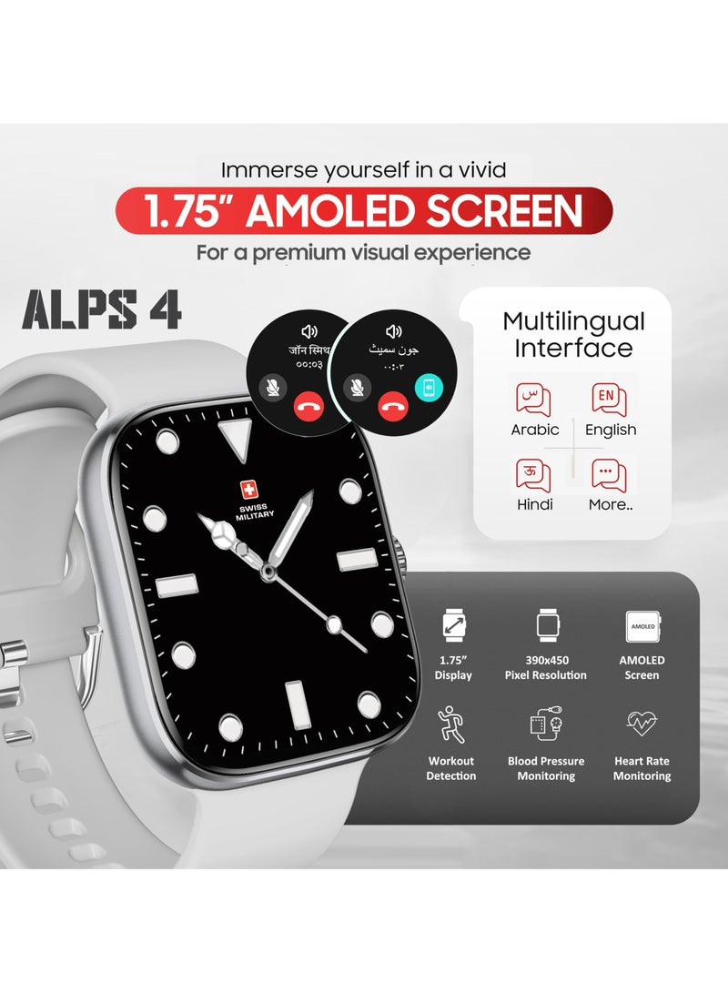 SWISS MILITARY Swiss Military ALPS4 – Advanced Smartwatch with AMOLED Screen, Call Function, Fitness Tracker, Wireless Charging & 7-Day Battery - Gray  - Image 3