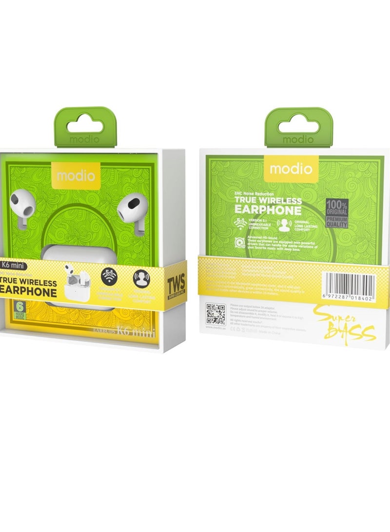 modio Mini Wireless Bluetooth Earbuds with HD Sound Quality – Compact, Comfortable, and Compatible with All Android & iOS Devices - Image 5