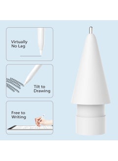 Generic 2 Pack Replacement Tips For Apple Pencil 1st/2nd Gen Upgraded Fine Point Apple Pencil Tips No Wear Out Precise Control Pen Like Nibs For IPad Pro/Air/Mini Pencil  - Image 2