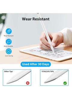 Generic 2 Pack Replacement Tips For Apple Pencil 1st/2nd Gen Upgraded Fine Point Apple Pencil Tips No Wear Out Precise Control Pen Like Nibs For IPad Pro/Air/Mini Pencil  - Image 3