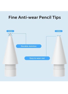 Generic 2 Pack Replacement Tips For Apple Pencil 1st/2nd Gen Upgraded Fine Point Apple Pencil Tips No Wear Out Precise Control Pen Like Nibs For IPad Pro/Air/Mini Pencil  - Image 4