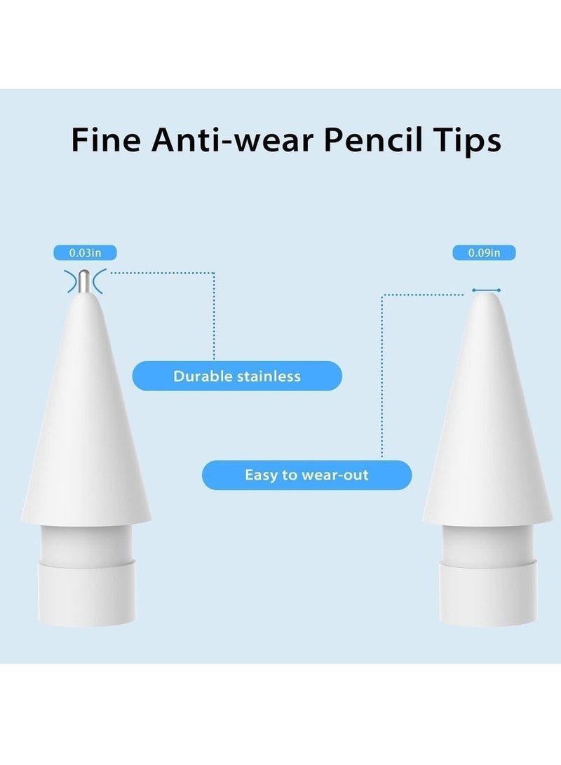 2 Pack Replacement Tips For Apple Pencil 1st/2nd Gen Upgraded Fine Point Apple Pencil Tips No Wear Out Precise Control Pen Like Nibs For IPad Pro/Air/Mini Pencil - Image 4