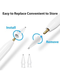 Generic 2 Pack Replacement Tips For Apple Pencil 1st/2nd Gen Upgraded Fine Point Apple Pencil Tips No Wear Out Precise Control Pen Like Nibs For IPad Pro/Air/Mini Pencil  - Image 5