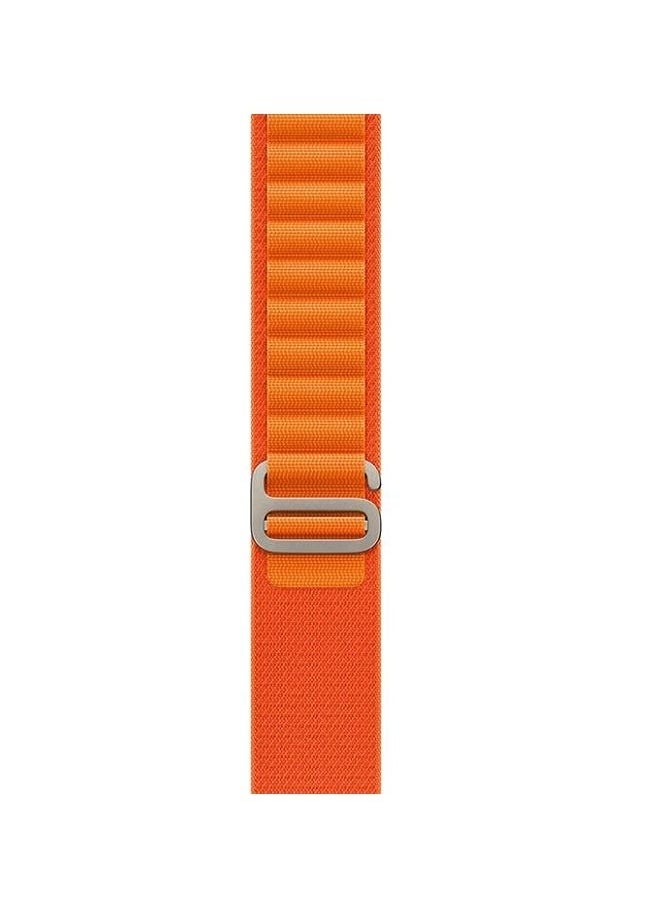 Generic Alpine Loop strap for Apple watch band Ultra 49mm nylon bracelet Sport Strap with Metal Steel G‑Hook For iWatch series 7 6 5 4 8 Se Orange  - Image 3