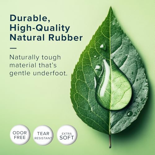 SlipX Solutions Square Natural Rubber Shower Stall Mat, 21” x 21”, Non Slip Safety, Built-in Product Protection, 140 Power Grip Suction Cups, Center Drain Hole, Tan - Image 4