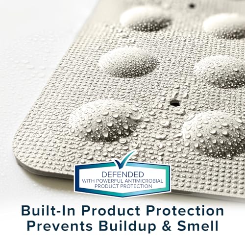 SlipX Solutions Square Natural Rubber Shower Stall Mat, 21” x 21”, Non Slip Safety, Built-in Product Protection, 140 Power Grip Suction Cups, Center Drain Hole, Tan - Image 5