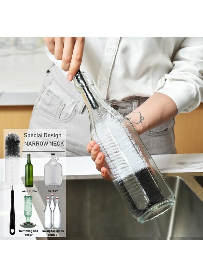 ALINK 8 Pack Black Bottle Brush Cleaning Set with Storage Holder, Bottle Cleaner for Long Narrow Neck Bottles, Stanley, S'Well Water Bottles, Baby Bottles, Tumblers, Carafe, Jugs, Straws - Image 3