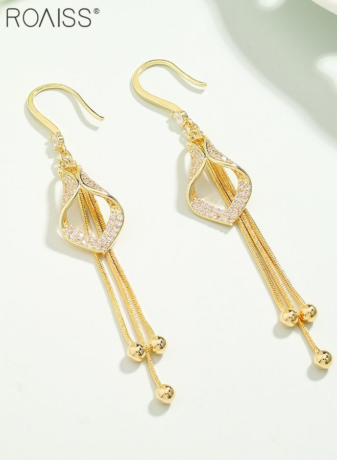 رويس مجموعة مجوهرات بسيطة من 3 قطع من السبائك المعدنية، قلادة مزدوجة أنيقة على شكل دمعة للنساء، أقراط ذهبية لامعة، إكسسوارات نسائية فاخرة وأنيقة، مناسبة للحفلات وحفلات الزفاف - Image 5