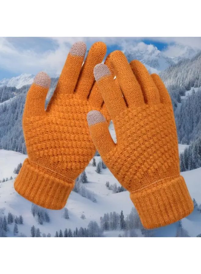 White Winter Thermal Gloves Windproof Insulated For Ski Cycling Driving Outdoor - Image 1