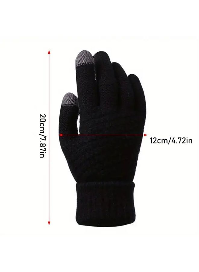 White Winter Thermal Gloves Windproof Insulated For Ski Cycling Driving Outdoor - Image 4