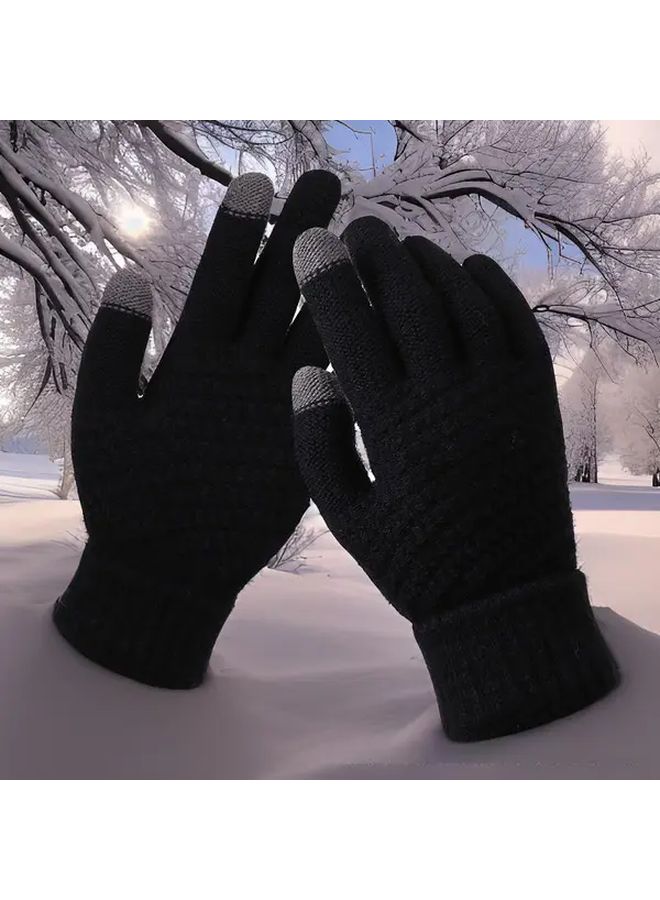 White Winter Thermal Gloves Windproof Insulated For Ski Cycling Driving Outdoor - Image 5