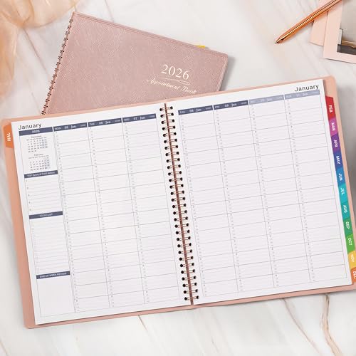 Poluma 2026 Appointment Book/Planner - Weekly Appointment Book 2026, January 2026 - December 2026, 8.26"x 11.4", Daily/Hourly Planner with Tabs, 15 Minutes, Wirebound - Pink - Image 5