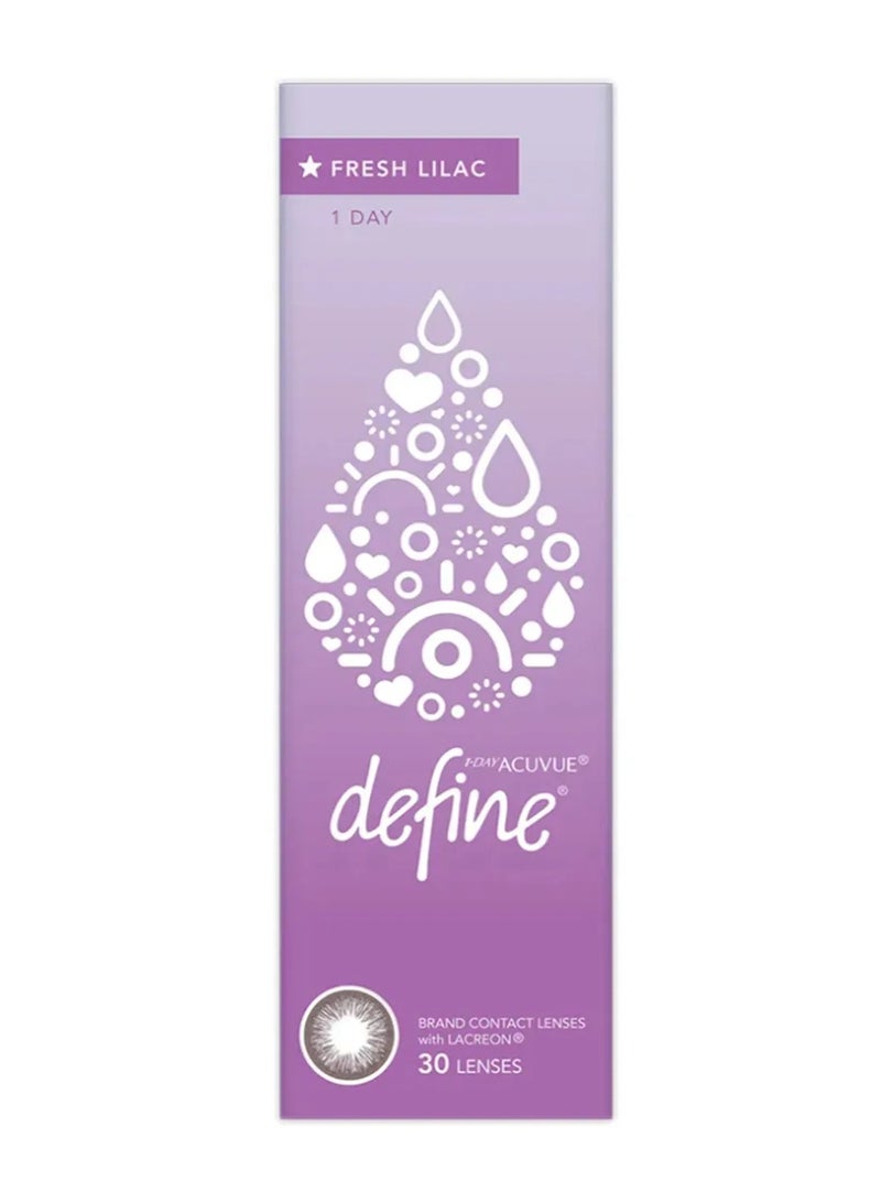 ACUVUE ONE DAY DEFINE FRESH LILAC 8.5 -3.75 30's