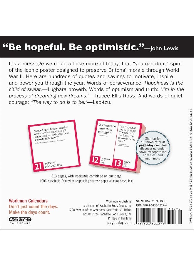 null - Keep Calm and Carry On Page-A-Day® Calendar 2025: 365 Quotes, Slogans, and Mottos for 2025 - Image 1