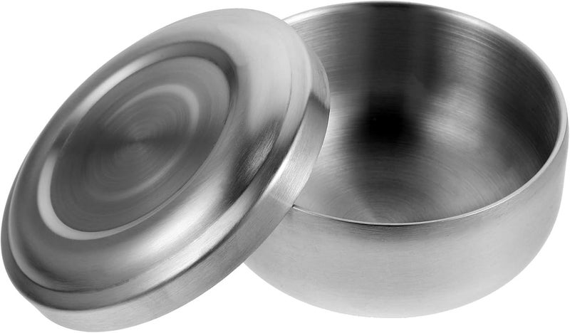 Artibetter ARTIBETTER Stainless Steel Shaving Bowl with Lid Shaving Mug Bowl 4 Inch Diameter Unbreakable Shaving Cup for WetHot Shave Silver 