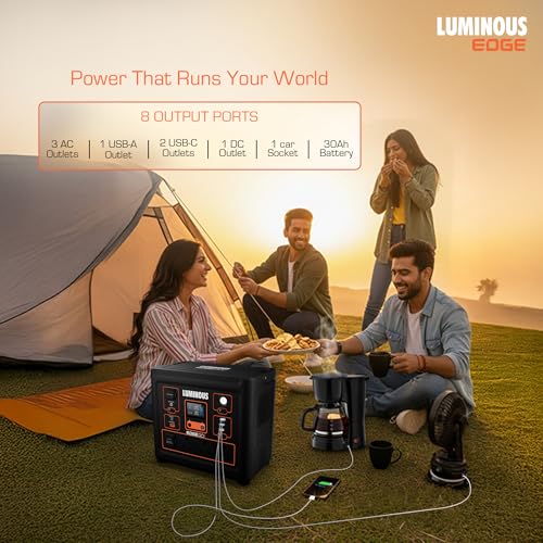Luminous Edge GO P1000 Portable Power Station | 800W Output | 576 Wh | Fast Charging | Powers Multiple Devices | For Campers, Outdoor Shoot, Travel, Outdoor Parties, & Home Back-up | 5 Year Warranty - Image 5