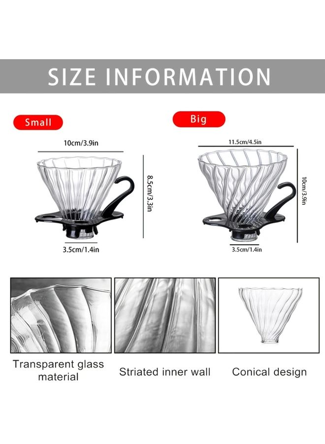 4 53x3 94 Inch Glass Pour Over Coffee Dripper With Handle Manual Coffee Maker Cone - Image 4