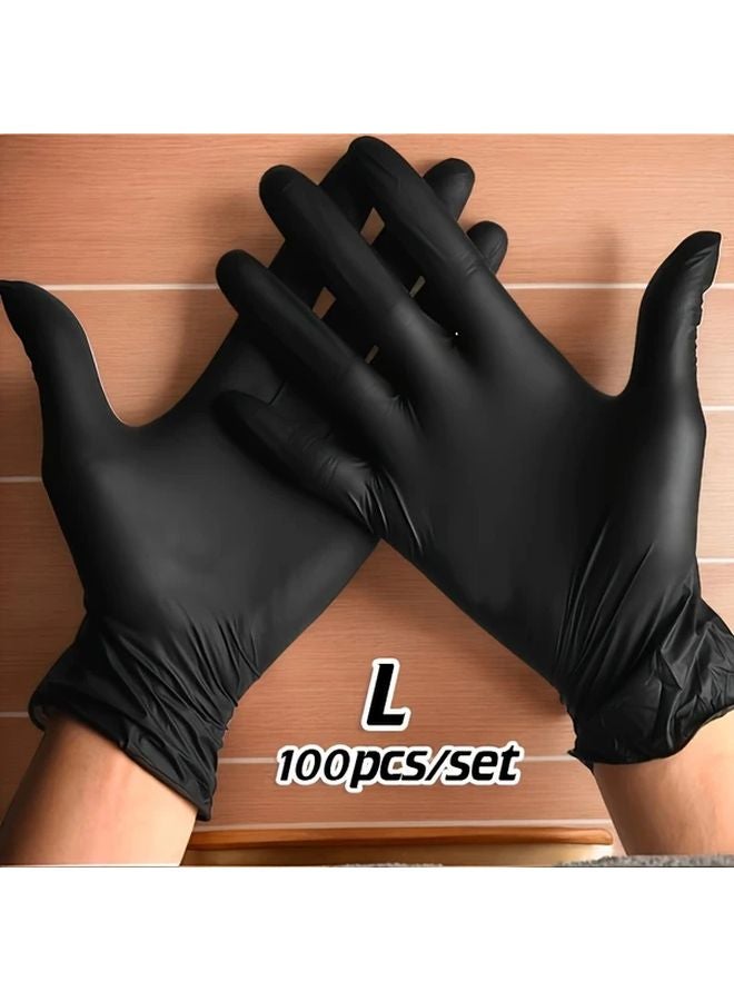 100 Pcs Black Nitrile Gloves L Size Household Kitchen Cleaning Touch Screen Boxed Set - Image 1