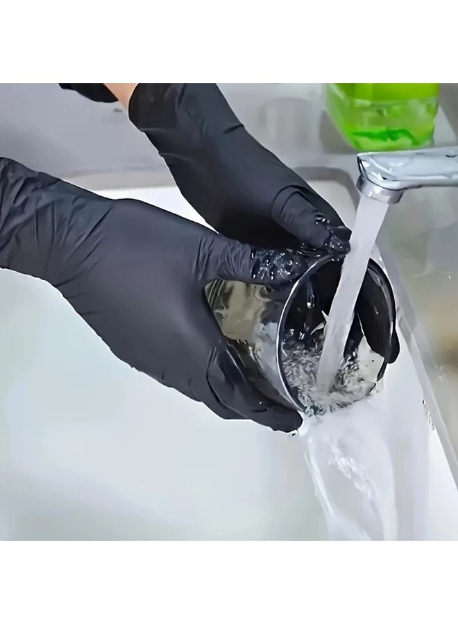 100 Pcs Black Nitrile Gloves L Size Household Kitchen Cleaning Touch Screen Boxed Set - Image 3