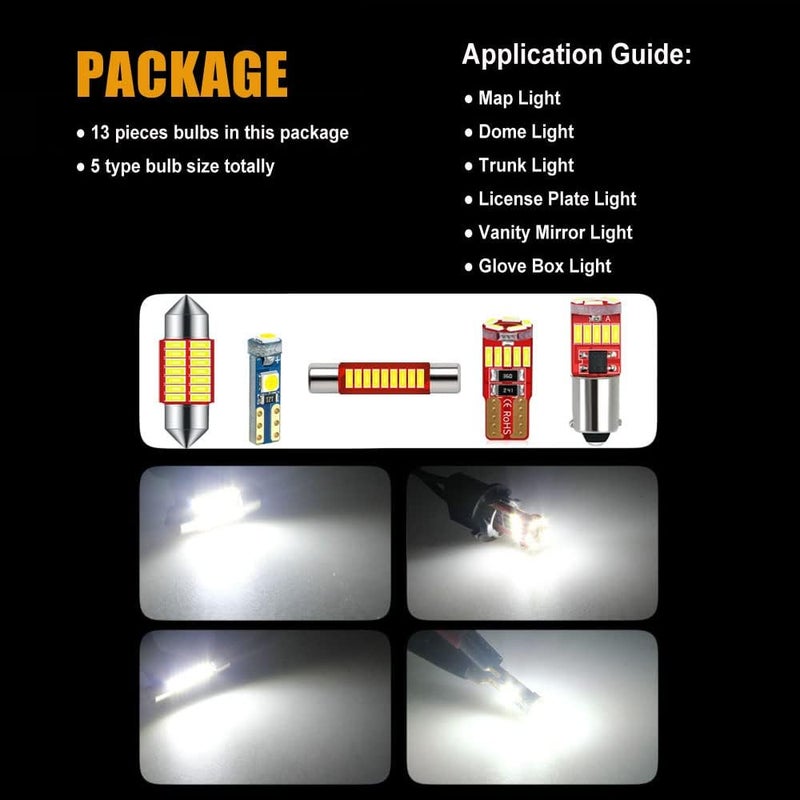 DODOFUN Deluxe Interior LED Lighting Kit for 1996-2002 Toyota 4Runner (8-pc Bulb 6000k) - Image 3