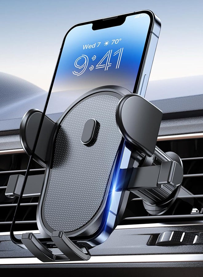 Car Mobile Phone Holder with Strong Steel Hook, Universal Mobile Phone Holder Phone Stand for iPhone, Android and All Smartphones, Black  - Image 1