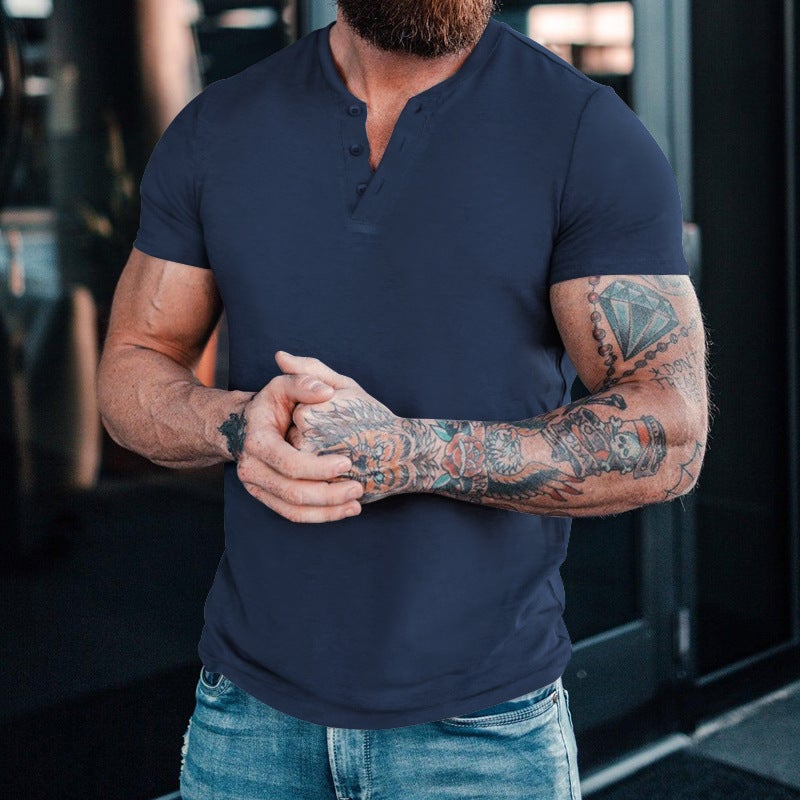 Short-Sleeved T-Shirt Men'S Simple 2024 Stretch Men'S T-Shirt Casual Thin Ice Silk T-Shirt Men'S Me12 - Image 1