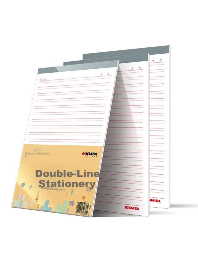 KAISA Dual-line Letterhead Letter Paper 16k 30 Sheets Thickened Composition Paper Letterhead Paper Draft Paper 3-pack Ksp0007 High School Student Learning Artifact - Image 4