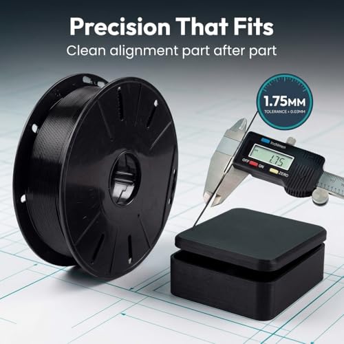 Tesseract Premium PLA + 1.75mm 3D Printing Filament | Dimensional Accuracy +/- 0.03mm | Compatible with Most FDM Printers | 1 KG 3D Printer Filament - PLA Black (Quantity 1) - Image 2