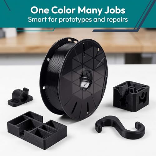 Tesseract Premium PLA + 1.75mm 3D Printing Filament | Dimensional Accuracy +/- 0.03mm | Compatible with Most FDM Printers | 1 KG 3D Printer Filament - PLA Black (Quantity 1) - Image 4