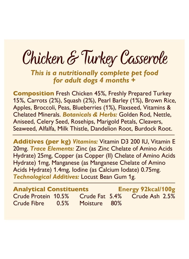 Lily's Kitchen Chicken and Turkey Casserole with Carrots, Squash and Pearl Barley Dog Wet Food 150g  - Image 3