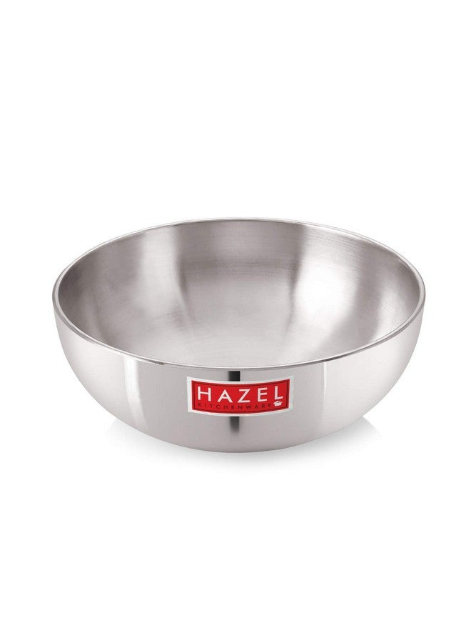 Hazel 750 ML Aluminium Kadhai Kadai Cookware Tasra, Silver - Image 1