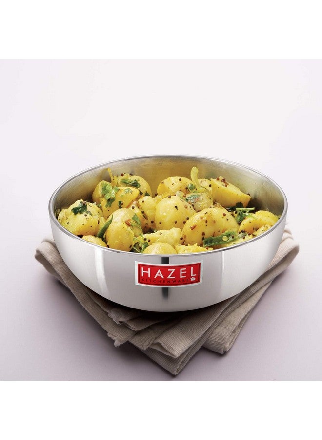 Hazel 750 ML Aluminium Kadhai Kadai Cookware Tasra, Silver - Image 4