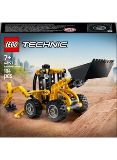 LEGO Technic Backhoe Loader Construction Vehicle Toy for 7+ Year Old Boys & Girls - Building Set with Back Digger, Scoop and Outriggers - Birthday Gift Idea 42197 (104 pieces)  - Image 2