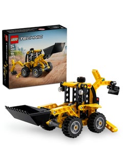 LEGO Technic Backhoe Loader Construction Vehicle Toy for 7+ Year Old Boys & Girls - Building Set with Back Digger, Scoop and Outriggers - Birthday Gift Idea 42197 (104 pieces)  - Image 1