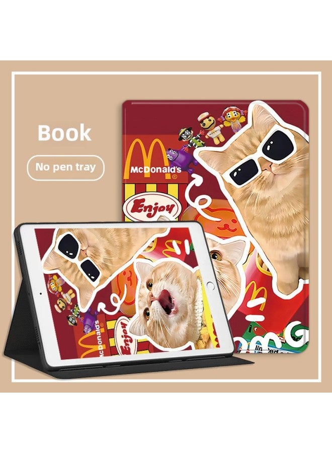 ينطبق على 2021 لجهاز Iphone 9ipad7 Tablet 10.2 بوصة 6air5 حافظة واقية 4 Shell 10 Generation 8mini2pro3 1-اللون: نمط كتاب Funny Cat-نموذج قابل للتطبيق: iPad Air6(11 بوصة) - Image 1