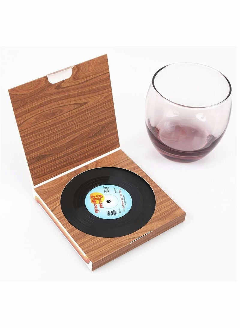 SYOSI Vinyl Record Coasters 6 Pcs Retro Style Vinyl Coasters Drinks Colorful Retro Decoration for Home Office Bar Funny House Warming Gift for Music Lovers Set  - Image 3
