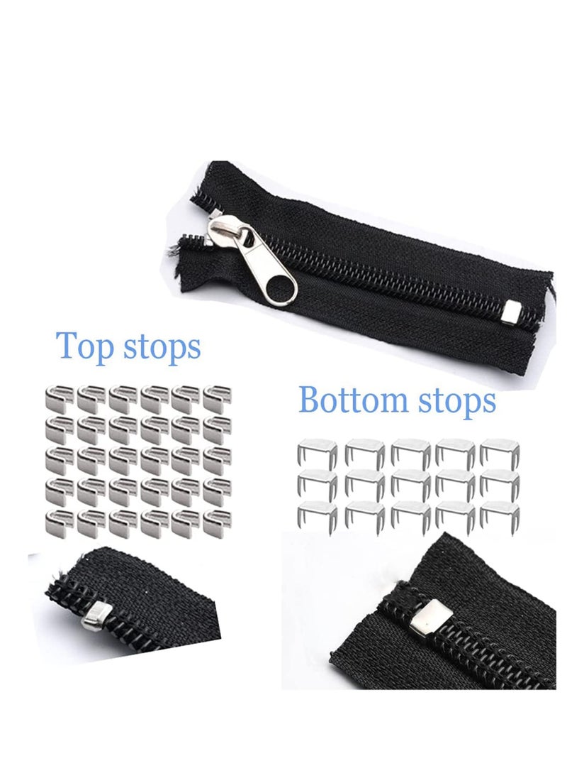 SYOSI - Zipper Pull Replacement Zipper Slider, Zipper Repair Kit, Fix Zipper Repair Kit for Repairing Coats, Jackets, Metal Plastic, and Nylon Coil Zippers 57 Pcs - Image 1