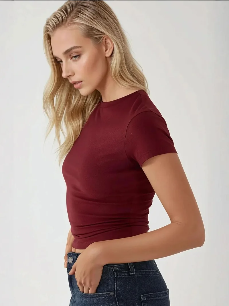 HICCUP Slim Fit Soft Touch Cotton Crew Neck T-Shirt